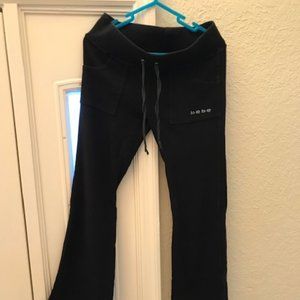 bebe cotton casual sweat pants with tie in front.